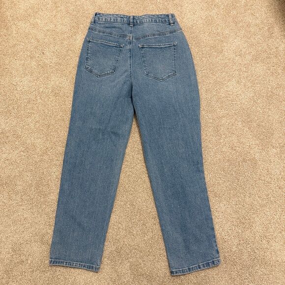Vanilla Star Rip and Repair Mom Jeans High Waist Straight Leg Size 7 (W 28) - Picture 5 of 11